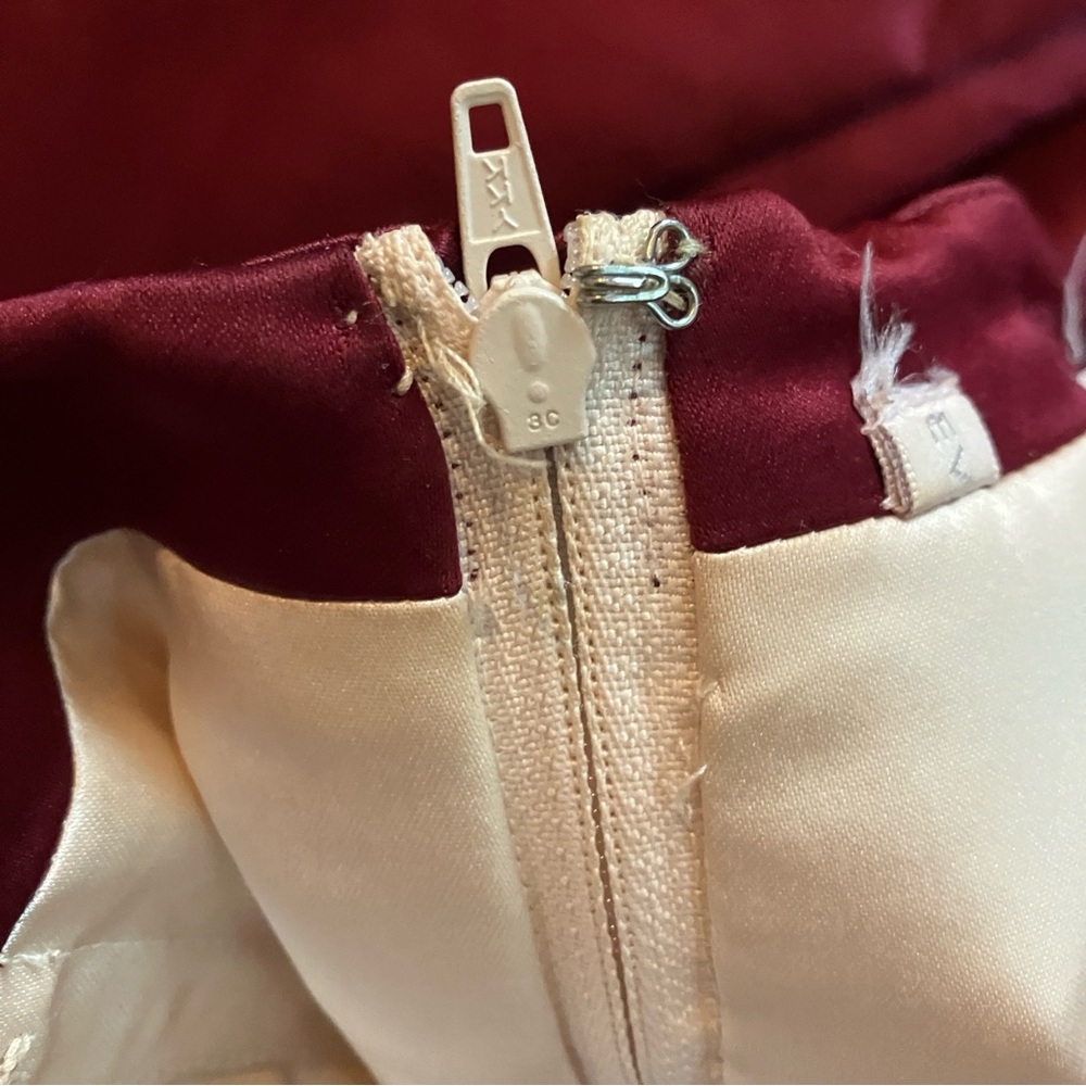 Bill Levkoff Burgundy and Cream 3-piece Dress - Picture 4 of 6